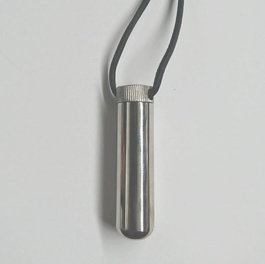 Steel Inhaler on BDSM Play Leather Cord - Steel Sex Toys