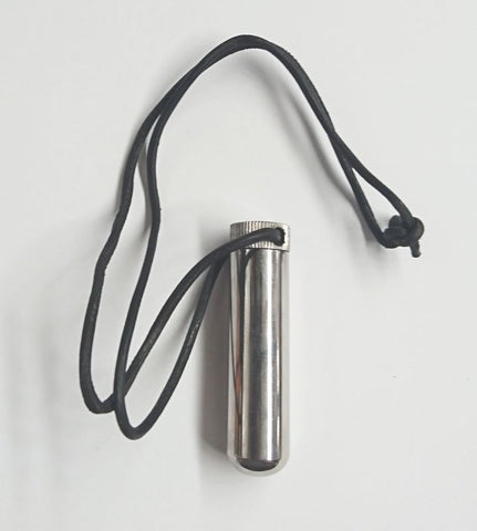 Steel Inhaler on BDSM Play Leather Cord - Steel Sex Toys