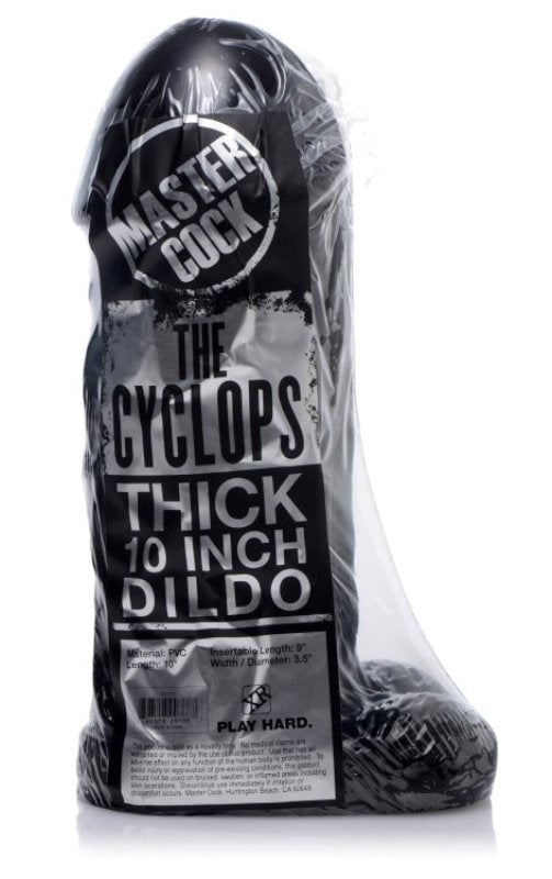 The Cyclops Thick 10 Inch Dildo Black - - Realistic Dildos