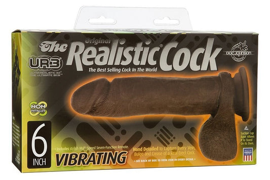The Vibro Realistic Cock with Balls UR3 6 inch - Realistic Dildos