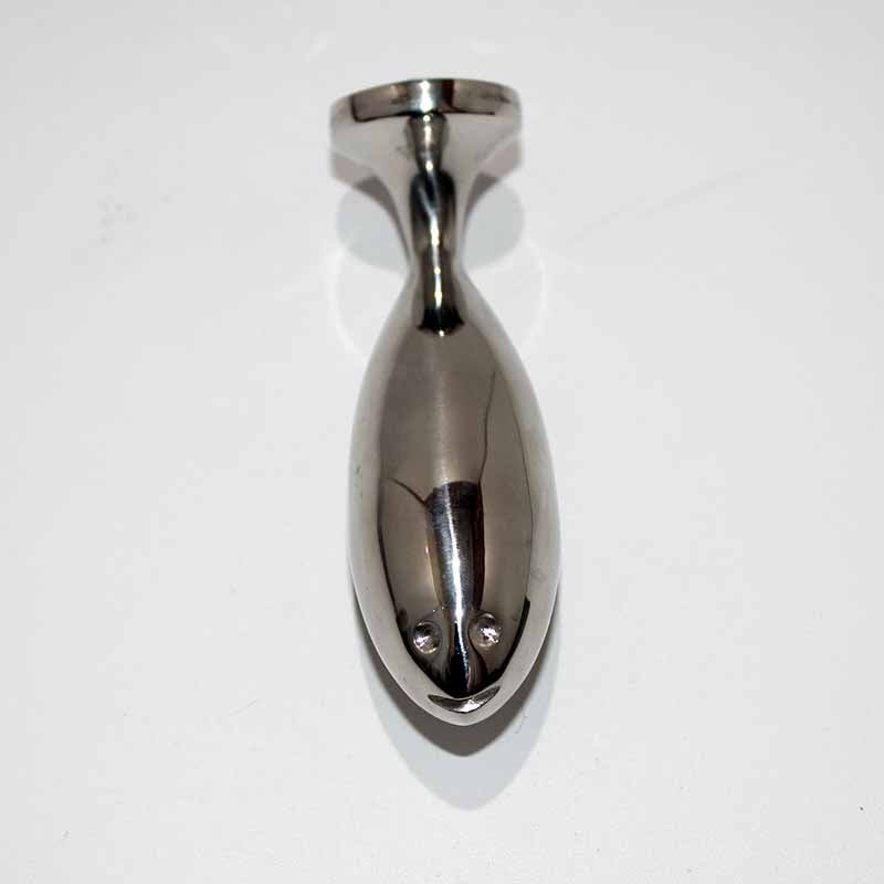 THE WHALE Jewelled Small Anal Probe Rose Quartz - - Steel Sex Toys