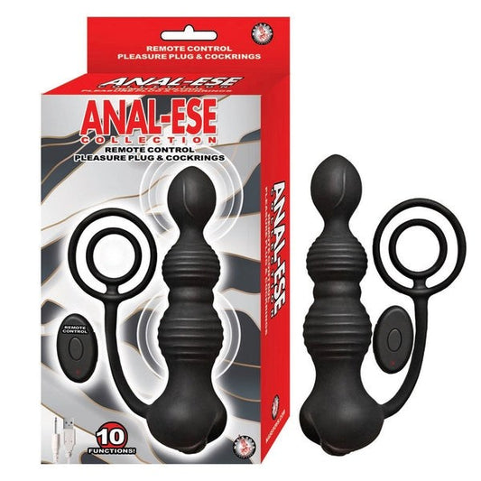 Nasstoys Anal-Ese Remote Control Vibrating Pleasure Plug and C-Rings - Prostate Toys