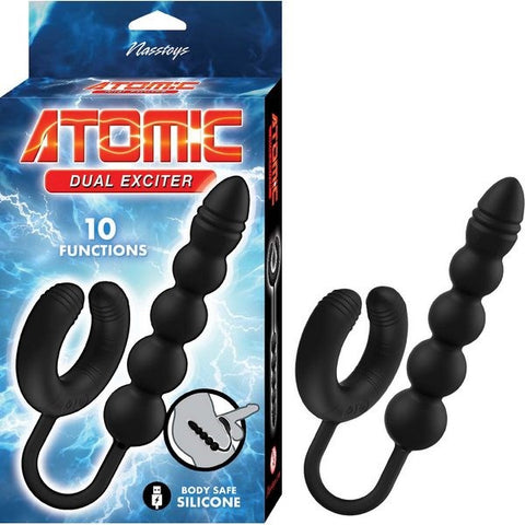 Dual Pleasure Powerhouse - ATOMIC Vibrating C-Ring and Prostate Massager - Prostate Toys