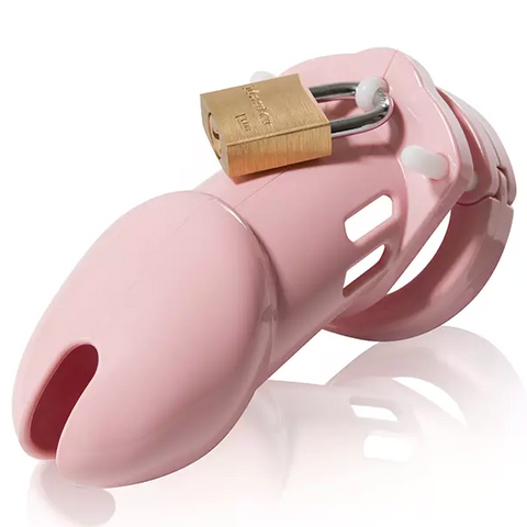 CB 6000 Pink Polycarbonate Male Chastity Cock Cage Kit - Male Chastity