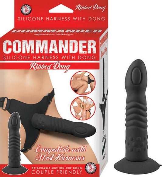 Pleasure-Enhancing COMMANDER Silicone Harness Dong - Strap On Sextoys
