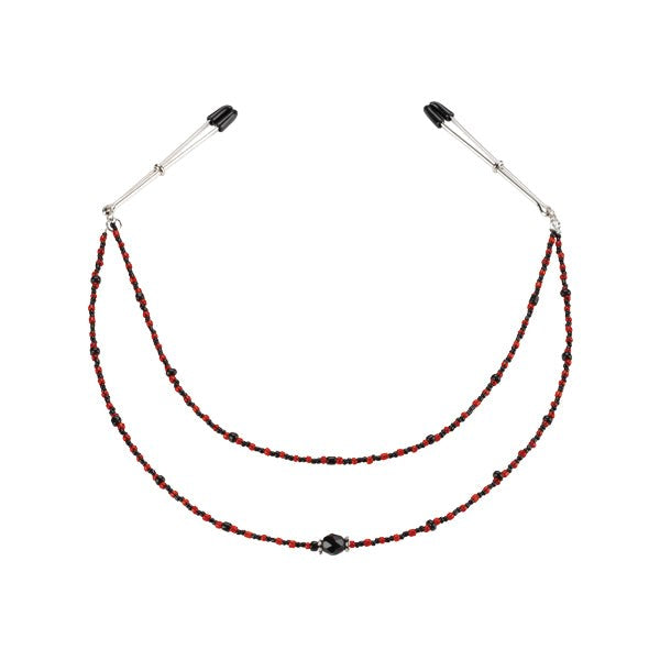 Spartacus' Double Strand Beaded Tit Clamps - Enhance Sensations - Nipple and Clit Clamps