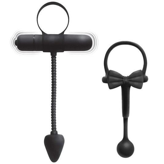 Dual Pleasure Powerhouse - ENHANCER Cockring & Stretchy Butt Plug Set - Sex Kits