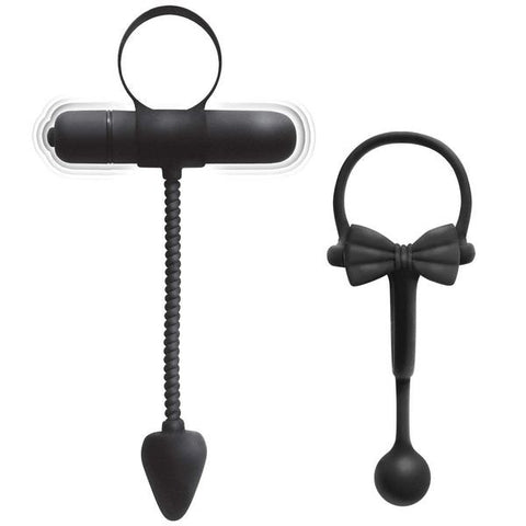 Dual Pleasure Powerhouse - ENHANCER Cockring & Stretchy Butt Plug Set - Sex Kits