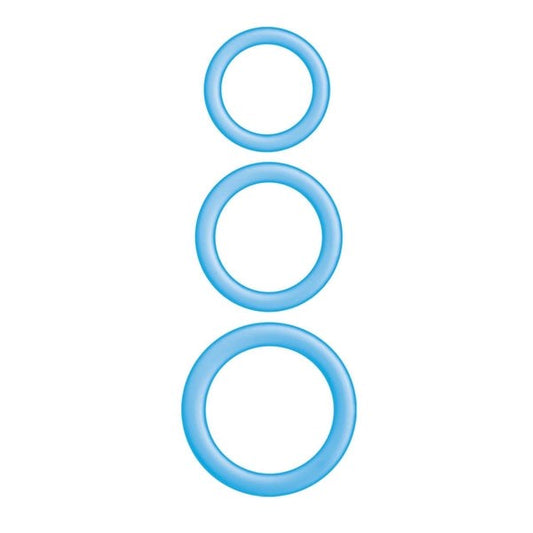 ENHANCER Glow Silicone Cock Ring Set - Customizable Fit for Intense Experiences - Stretchy Cock Rings