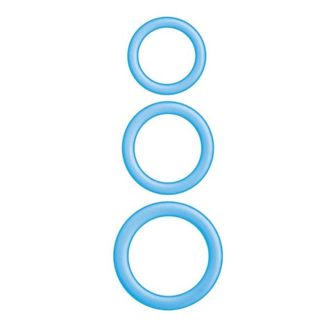 ENHANCER Glow Silicone Cock Ring Set - Customizable Fit for Intense Experiences - Stretchy Cock Rings