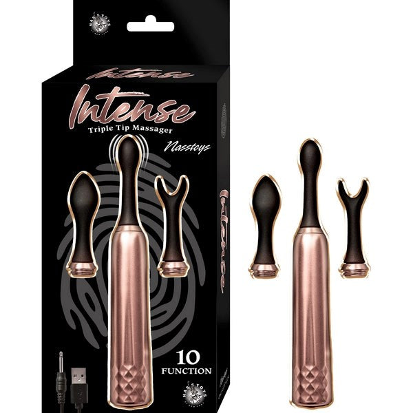 INTENSE Triple Tip Silicone Massager - Targeted Bliss for Mind and Body - - Personal Massagers
