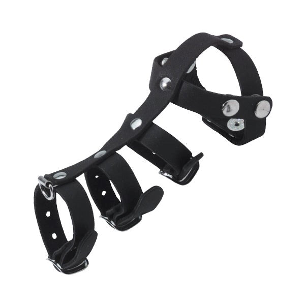 Spartacus Premium Leather Vertebrate - Elevate Your Pleasure - Ball and Cock Toys