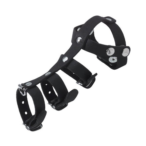 Spartacus Premium Leather Vertebrate - Elevate Your Pleasure - Ball and Cock Toys