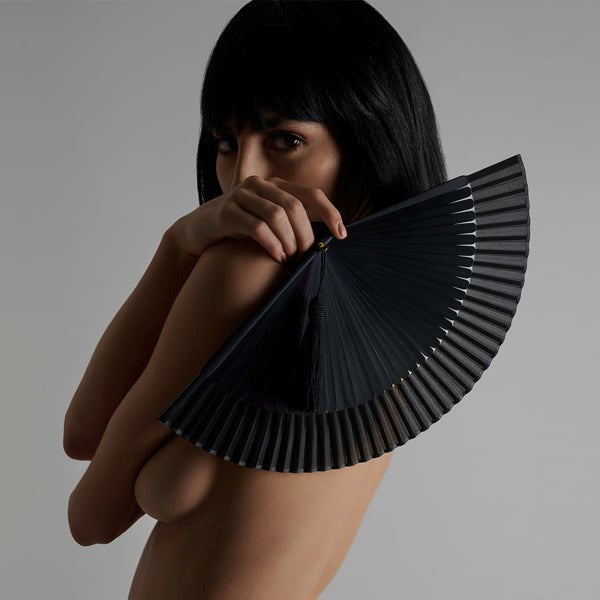 Maison Close Luxurious Bamboo & Silk Erotic Hand Fan - - Fancy Dress Ups