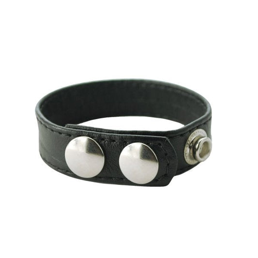 Plain Joe Leather Cock Ring 3 Speed Snap Adjustable - Cock Rings