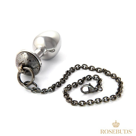 Rosebuds Luxe Metal Anal Plug with Captivating Chain - Butt Plugs