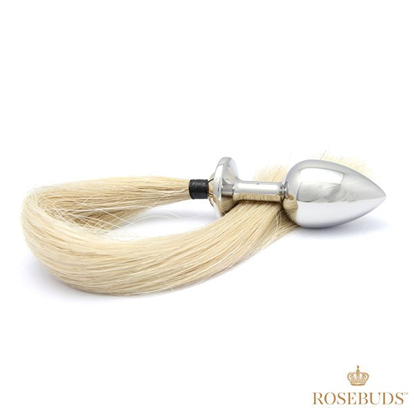 Rosebuds Luxurious Tailbud Blonde Horsetail Anal Pleasure Plug - - Butt Plugs