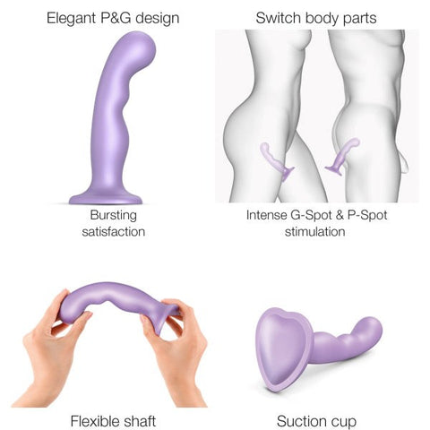 STRAP ON ME Angled Dildo Plug P&G Stimulator - Lilac - Anal Dildos