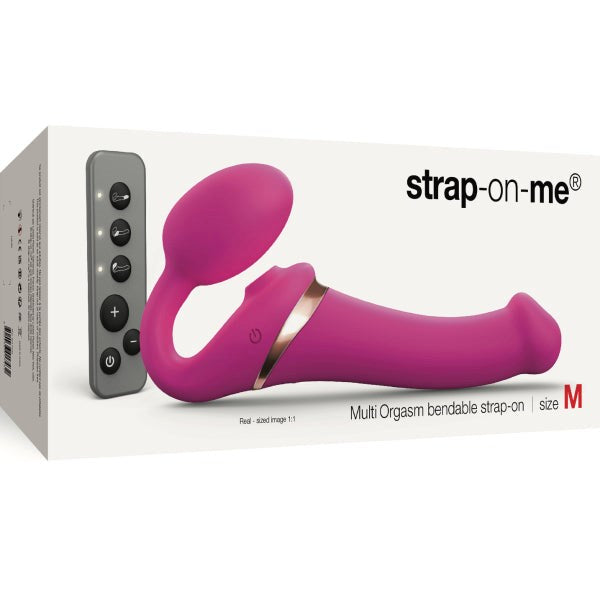 STRAP-ON-ME Multi-Sensation Bendable Strap-On Vibrator - Strap On Sextoys