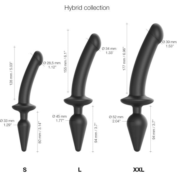STRAP-ON-ME Switch Plug-In Semi-Realistic - Black - Anal Dildos