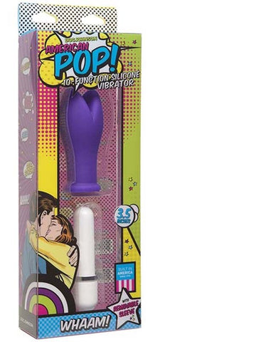 American Pop Whaam Double-Peaked Silicone Sleeve with Vibrator - G-Spot Vibrators