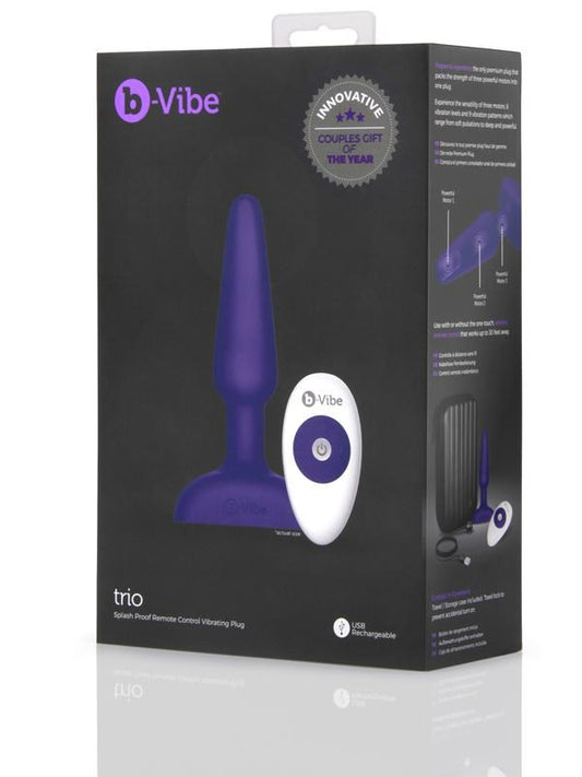 b-Vibe Trio Premium Vibrating Butt Plug - Butt Plugs