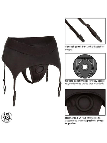 Boundless Harness Compatible Thong with Garter 2XL/3XL - G-Strings, Panties and Shorts