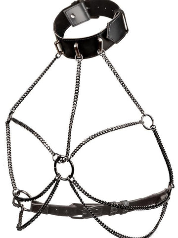 Euphoria Collection Multi Chain Fetish Collar Harness - Collars and Leads