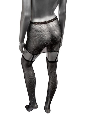 Radiance Sexy & Comfortable One Piece Garter Skirt With Thigh Highs - Fishnet and Thigh Highs