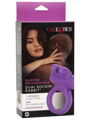 Rechargeable Rockin Rabbit Enhancer Vibrating Cock Ring - Vibrating Cock Rings