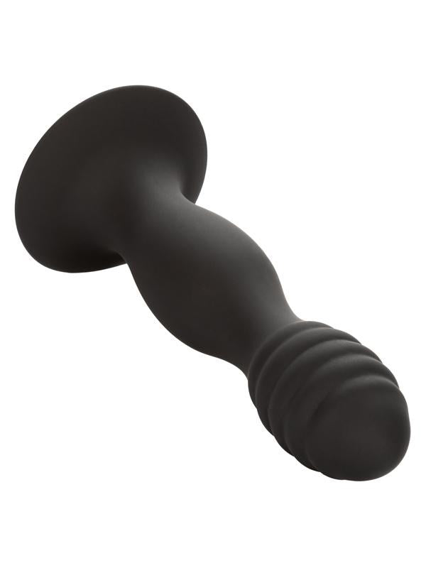 Silicone Ribbed Suction Cup Anal Plug - - Butt Plugs