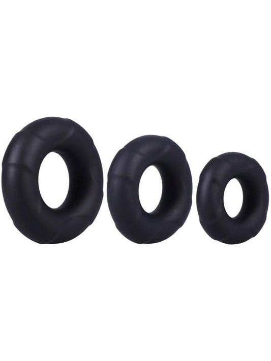 Doc Johnson 3 Stretchy Silicone Cock Ring Set In A Bag - Cock Ring Sets