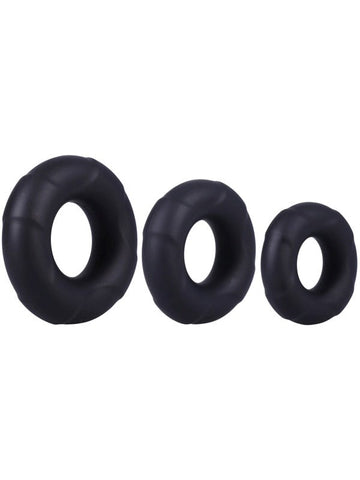 Doc Johnson 3 Stretchy Silicone Cock Ring Set In A Bag - Cock Ring Sets