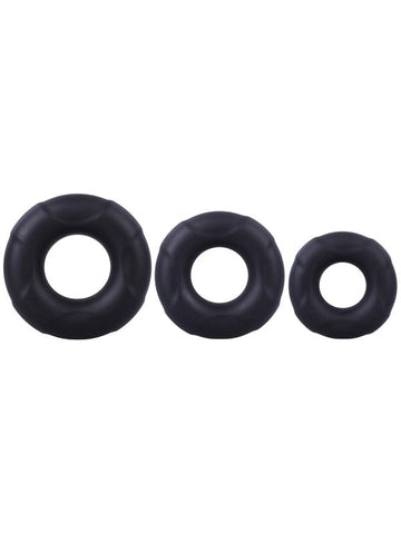 Doc Johnson 3 Stretchy Silicone Cock Ring Set In A Bag - Cock Ring Sets