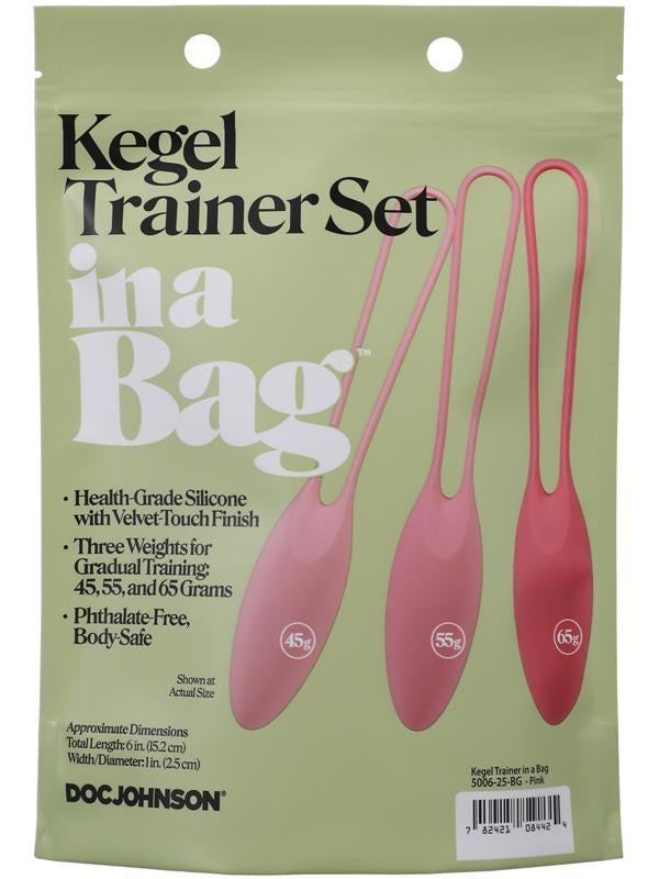 Doc Johnson 3 Silicone Balls Kegel Trainer Set In A Bag - - Love Eggs and Kegel Exercisers