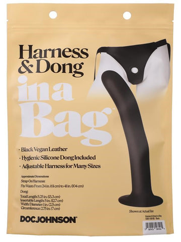 Doc Johnson Adjustable Strap On Harness and Dong In A Bag - Strap On Sextoys