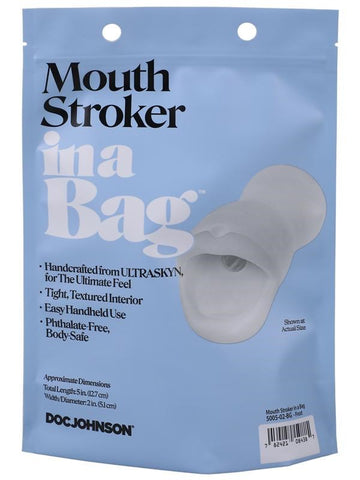 Doc Johnson Lifelike & Textured Mouth Stroker In A Bag - Masturbators and Strokers