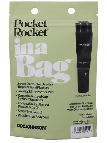 Doc Johnson Pocket Rocket Clitoral Stimulator In A Bag - Clit Ticklers and Pulsators