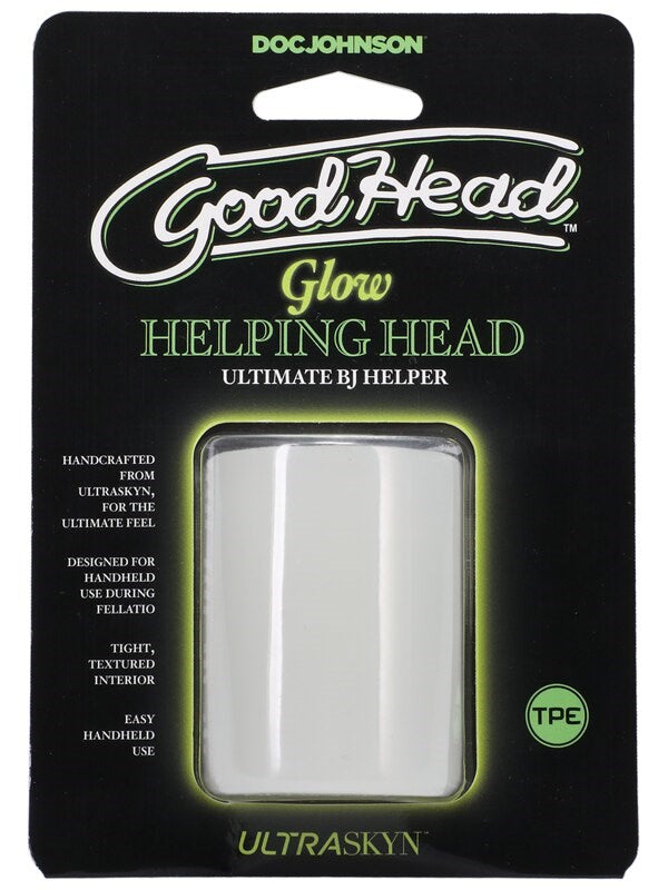 GoodHead Glow Helping Head Frost Green Glow Mini Stroker - - Masturbators and Strokers