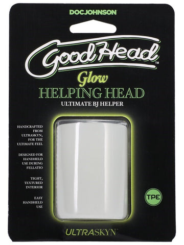 Doc Johnson GoodHead Glow Helping Head Mini Male Stroker - Masturbators and Strokers