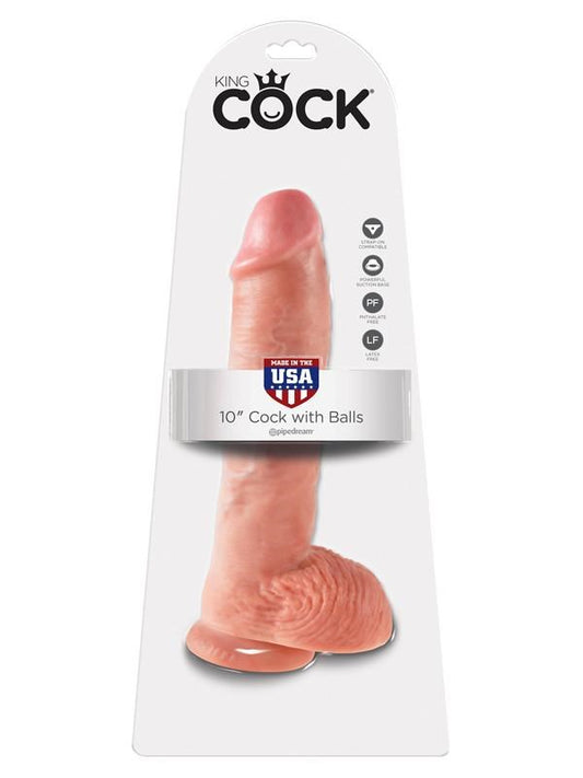 King Cock 10 inch Cock With Balls - Realistic Dildos