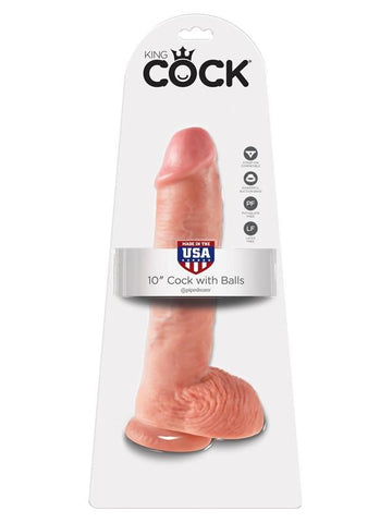 King Cock 10 inch Cock With Balls - Realistic Dildos