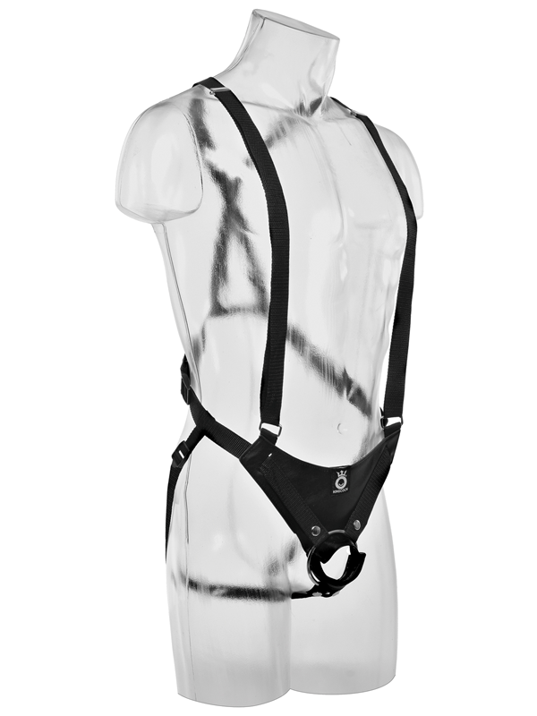 King Cock 10 Inch Hollow Strap-On Suspender System - - Strap On Sextoys