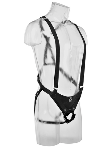 King Cock 10 Inch Hollow Strap-On Suspender System - Strap On Sextoys