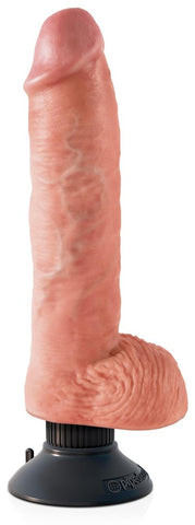 King Cock 10 Inch Suction Cup Vibrating Cock with Balls - Vibrating Dildos