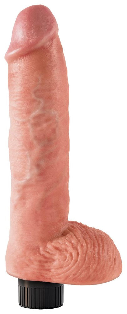 King Cock 10 Inch Suction Cup Vibrating Cock with Balls - Vibrating Dildos