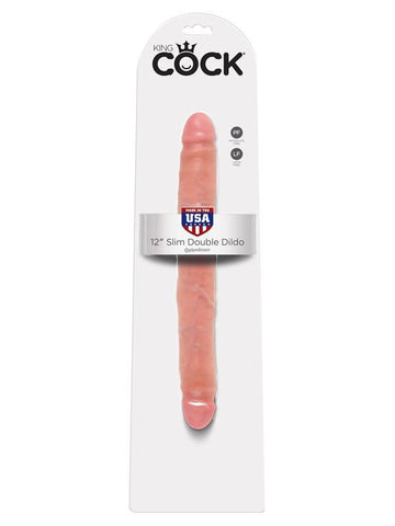 King Cock 12 inch Slim Double Ender Realistic Dildo - Double Ender