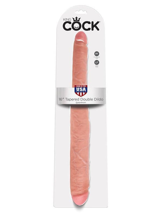 King Cock 16 inch Tapered Tip Double Ender Realistic Dong - Double Ender