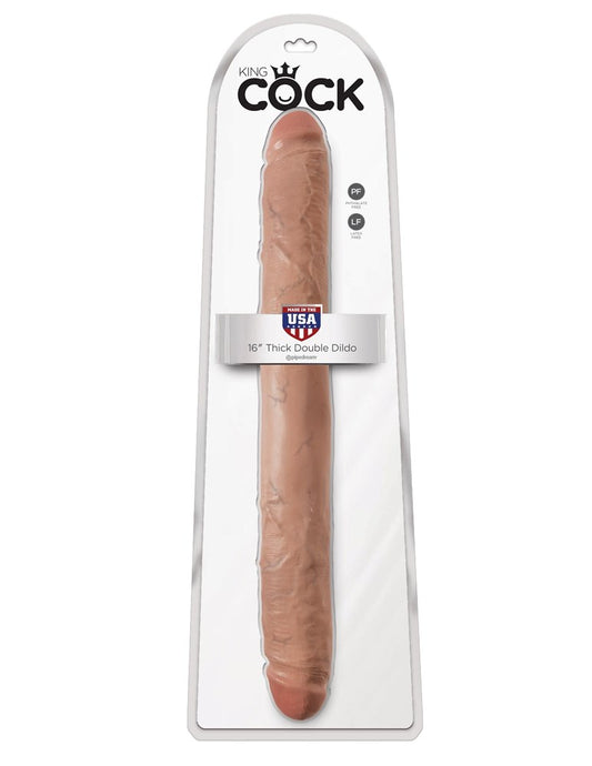 King Cock 16 Inch Thick Double Ender Realistic Dildo - Double Ender