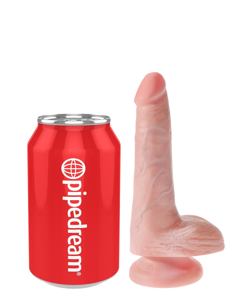 King Cock 6 Inch Dildo with Balls and Suction Cup Base - - Realistic Dildos